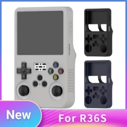 Capa de silicone para console de jogos portátil, caixa de armazenamento com capa protetora antiarranhões r36s, concha macia à prova de choque