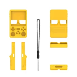 Capa protetora para console de jogos r36s plus, capa de silicone proteção contra quedas, capa protetora simples de cor sólida com cordão