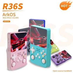 R36s console de jogos portátil 2025 novo sistema duplo retro linux 64gb/128gb 15000 + jogos portátil bolso arcade emulador player mp4