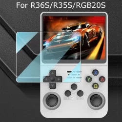Vidro temperado de dureza 9h para jogos de jogadores r36s, protetores de tela hd para r36s r35s rgb20s, película protetora para console de jogos portátil