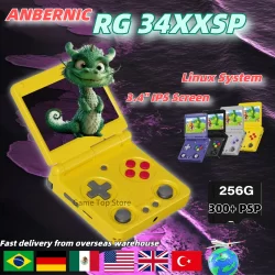 ANBERNIC RG34XXSP Retro Flip Handheld Game Console 3.4" IPS  Screen Linux 64-bit Collapsible RG 34XXSP Video Gaming Player PSP