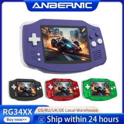ANBERNIC RG 34XX Handheld Game Console 3.4” IPS 720*480 Screen Linux 64-bit 3500mAH Bluetooth RG34XX Retro Video Gaming Players