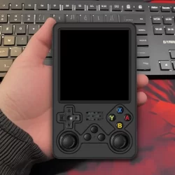 Protetor de silicone para console de jogos r36s plus, anti-queda, anti-colisão, amarelo/preto, capa protetora, acessórios de jogo e4b7