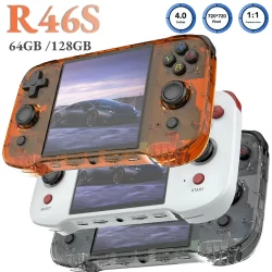 R46s retro console de jogos portátil wifi bluetooth sistema linux 128g 4.0 polegada tela ips dois jogadores jogos clássicos embutidos r36s