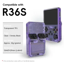 Data sapo capa transparente para console de jogos portátil r36s, anti-arranhões, à prova d'água, proteção tpu para acessórios de jogos r36s