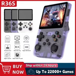 Console de videogame portátil retrô r36s, tela ips de 3.5 espaços, 128gb, pré-carregado, jogador de bolso portátil com sistema linux