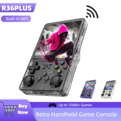 Console de jogos retrô r36plus, tela grande, open source, r36s plus, 4.0 polegadas, tela ips, wi-fi, para mais de 20 emulador, reprodutor de vídeo