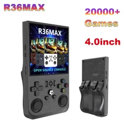 R36max console de jogos retrô portátil, código aberto, 4000mah, r36s, tela ips de 4.0 polegadas, portátil, bolso, reprodutor de videogame, 128g, presentes para crianças