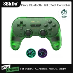8bitdo pro 2 controlador bluetooth sem fio efeito hall joystick gamepad para switch 2 pc macos apple android vapor raspberry pi