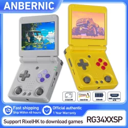 Anbernic RG34XXSP 3.4'' IPS Screen Flip Handheld Console Linux System HDMI-compatible TV Output 64G 5000 Games Pre-installed