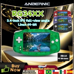 ANBERNIC RG 34XX Retro Handheld Game Console Video Gaming Players 3.4"IPS Screen 32G Linux 64-bit System 5G WiFi RG34XX PSP Gift