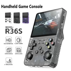 Código aberto r36s retro handheld console de videogame sistema linux 3.5 Polegada tela ips portátil bolso player vídeo 64gb 128g jogos