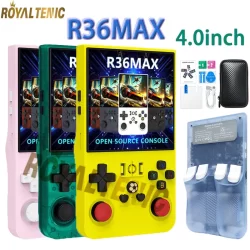 R36max novo modelo retro console de jogos portátil tela ips de 4.0 polegadas vs r36s 22000 + jogos portátil bolso player de vídeo para crianças adultas