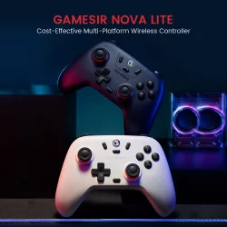 GameSir T4 Nova Lite Controlador de jogo sem fio Gamepad para Switch, Android, IOS, PC e Steam Games Hall Effect Stick
