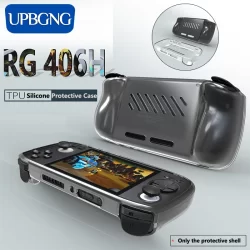 Capa de silicone tpu transparente para rg406h capa de proteção de jogo portátil para anbernic rg 406h acessórios de casca macia