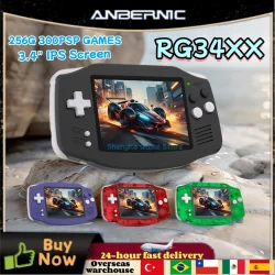 ANBERNIC RG34XX Handheld Game Console 3.4-inch IPS Screen Linux 64-bit System RG 34XX Retro Video Gaming Players 3500mAH 5G WiFi