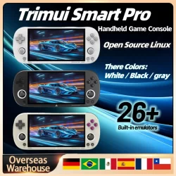 Trimui Smart Pro Console de jogos portátil 4.96 ''IPS Tela RGB Iluminação Joystick Smartpro Retro Video Game Linux System Consoles