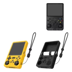 Capa protetora para console de jogos r36s plus, capa de silicone proteção contra quedas, capa protetora simples de cor sólida com cordão
