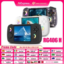 ANBERNIC RG 406H Retro Game Console Android 13 Unisoc T820 64-bit Game Player 4.0 Inch IPS Touch Screen 5500mAh 3D Hall joystick