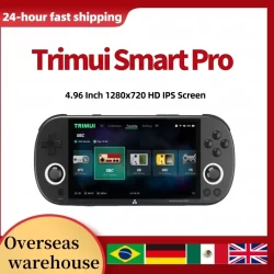 Trimui Smart Pro Console de jogos portátil 4.96 ''tela IPS Sistema Linux Joystick Iluminação RGB Smartpro Retro Video Game Player Presente