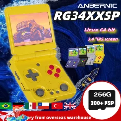 ANBERNIC RG34XXSP Flip Handheld Console Video Game Consoles 3.4'' IPS Screen Linux Supports 5G WIFI 64bit H700 256G PSP Game NEW