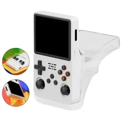 Para r36s caso protetor transparente handheld game console capa protetora integrado tpu escudo macio para r36s escudo
