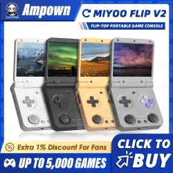 MIYOO FLIP V2 Handheld Game Players 3.5'' IPS Screen Linux System Onion OS Video Game Consoles Free Case Gamer Gift Retro Gaming