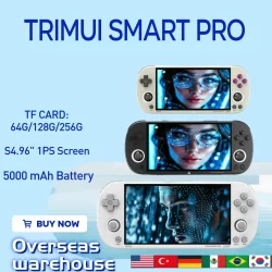 Trimui Smart Pro Retro Console de jogos portátil 4.96 Polegada Tela IPS Sistema Linux Joystick Iluminação RGB Retro Arcade Gamer Presentes