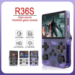 R36s retro console de jogos portátil sistema linux portátil clássico jogos de bolso jogadores de vídeo 3.5 Polegada tela ips 64gb menino presente