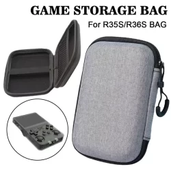 Caso de jogo portátil para R36S, Saco De Armazenamento De Jogos, Console De Jogos, Preto e Cinza, Tecido EVA, Acessórios De Jogos