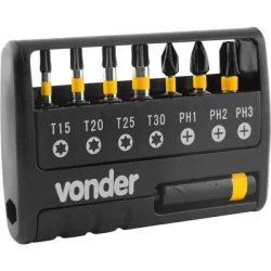 Jogo Bits/Ponteiras Impacto S2 9 Pcs Encaixe 1/4"  VONDER