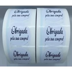 Etiqueta Adesiva Obrigada Pela Compra 1.000 Unidades Tamanho 4x4 Cm