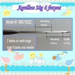 10 agulhas 38g 6 farpas enraizamento reborn
