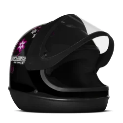 Capacete Fechado Moto Pro Tork Feminino Sport Preto Flores Tamanho 60