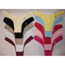 Kit 10 Calcinha Tanga Em Algodão Cores Sortidas