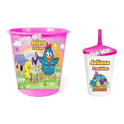 Kit C/ 20 Copos Twister 400ml + 20 Baldes de Pipoca Personalizado