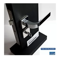 Fechadura De Porta Wc Banheiro Modena Cromada Mgm Para Porta Aço e Madeira
