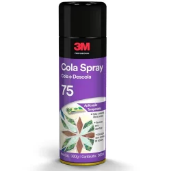Cola Spray 75 Cola e Descola 300g 3M Aplicação Temporária Adesivo