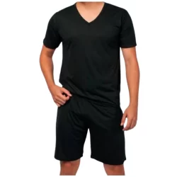 Pijama Masculino Adulto Malha Pv Manga Curta/ Short Verão