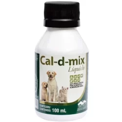 Cal-d-mix Pet Líquido 100mL - Suplemento Mineral Vitamínico P/ Cães e Gatos