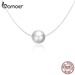 Colar Pingente Bamoer The Pearl Prata 925 SCN372