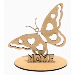 10  Centro De Mesa Borboleta Jardim Encantado Personalizado Em Mdf Crú para decoração de festas aniversário