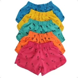 Kit 2 Shorts Feminino Tactel Estampado 2 Bolsos Blogueirinha
