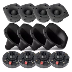 Kit 4 Driver + 4 Bocal Cone Cornetas + 4 Super Tweeter Tuite Twiter 800w