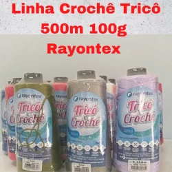 Linha para Tricô Crochê Artesanato Roupas Tranças Tererê 500m 100g TEX360 Cores Sortidas Rayontex