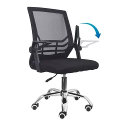 Cadeira escritório Mesh Secretária Giratória Braço Flexível ergonômica Preta Best Chair linha prime