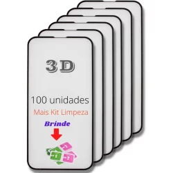 100 Películas de vidro 3d para Celular Atacado  Revenda Combo