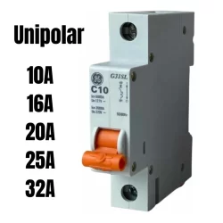 Disjuntor Din Unipolar Monofasico Din Ge 10a, 16a, 20a, 25a, 32a