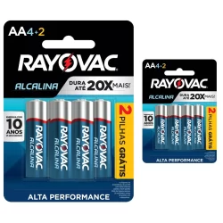 Pilha Alcalina AA Rayovac Bateria 2A Pequena kit 12 unidades