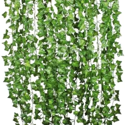 30 Metros Hera Verde Planta Artificial Trepadeira Ramas Folhagem Pendente